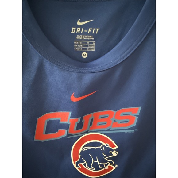 Chicago Cubs MLB Women's Blue Nike Dri-Fit Short Sleeve Polyester T-Shirt Medium - Picture 2 of 5